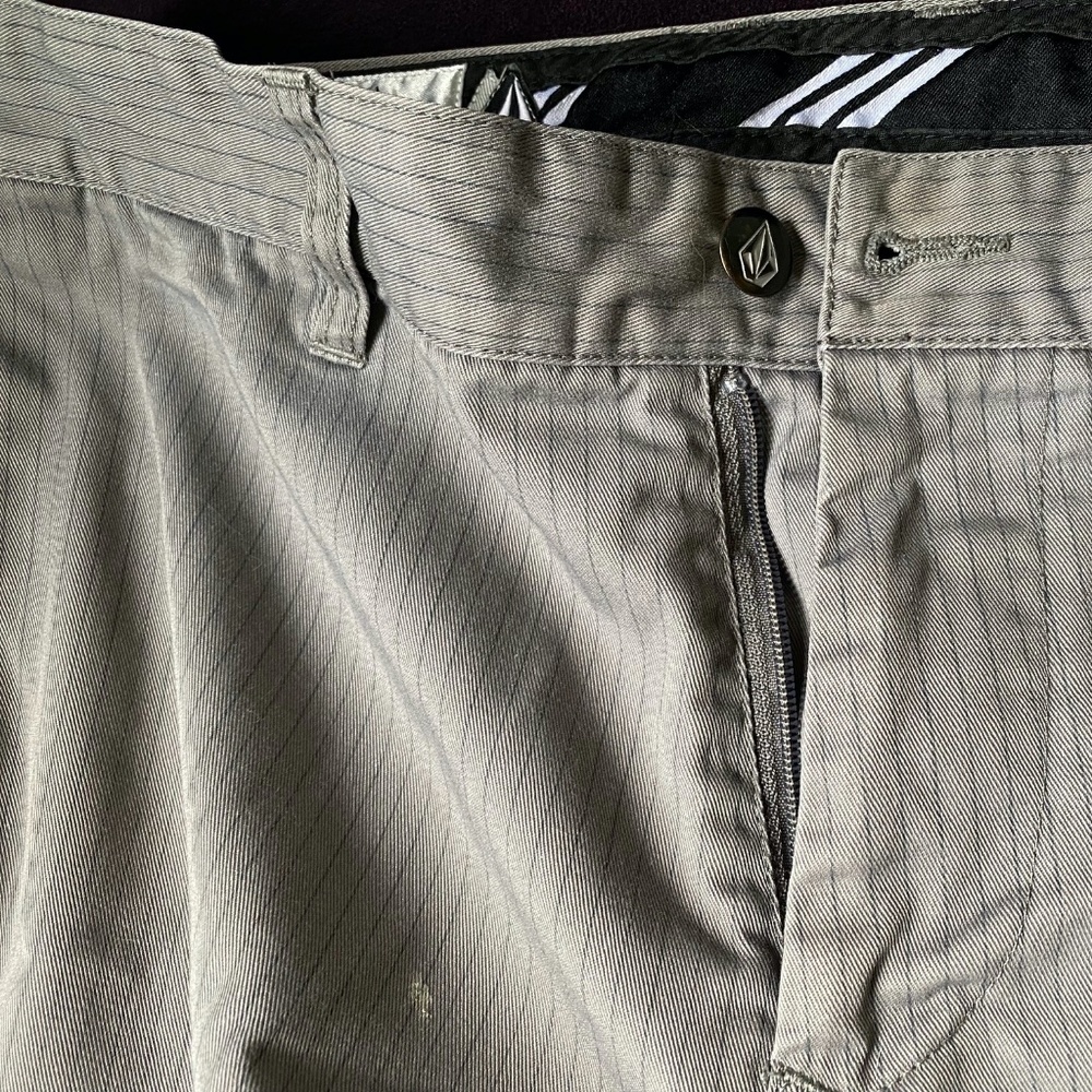 Volcom Gray w/ Dark Gray Pinstripes Chinos